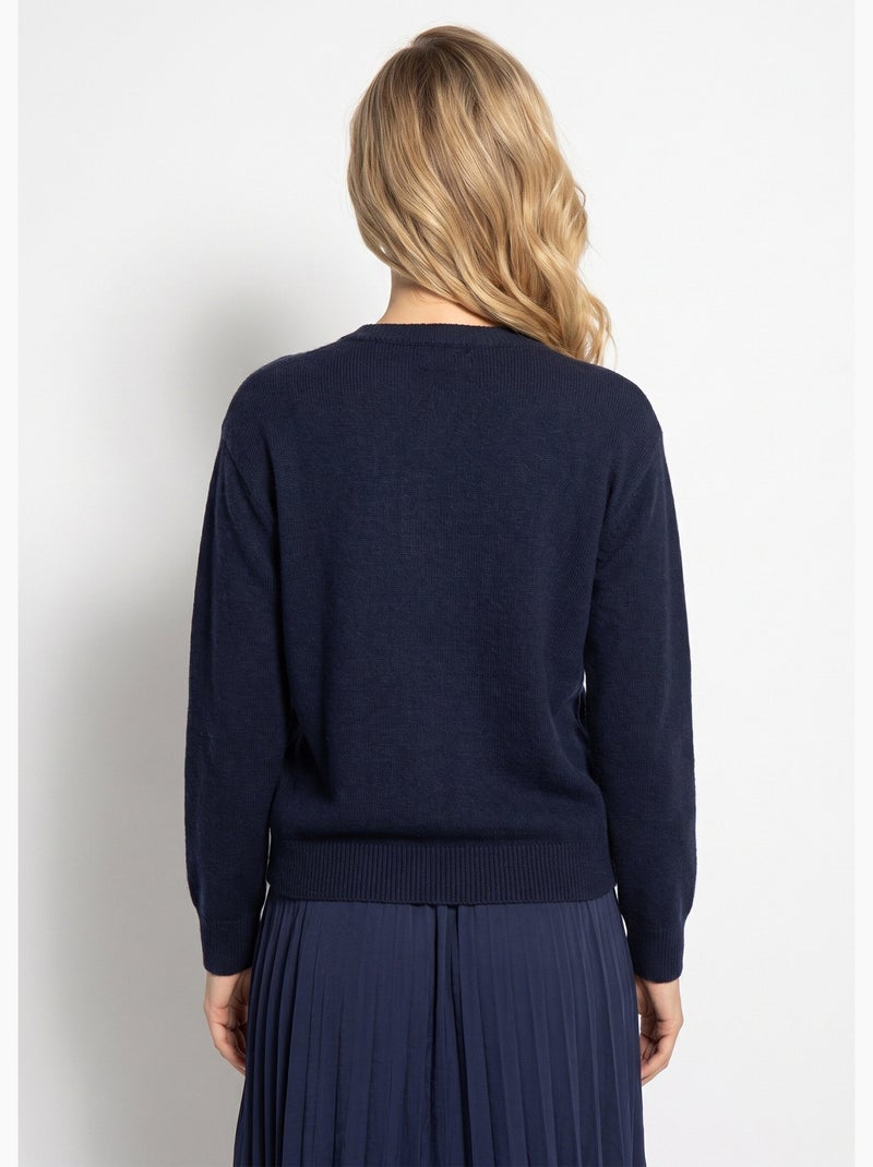 Gilet avec détails n¿ud perles de rocaille - afibel Bleu marine - Kiabi