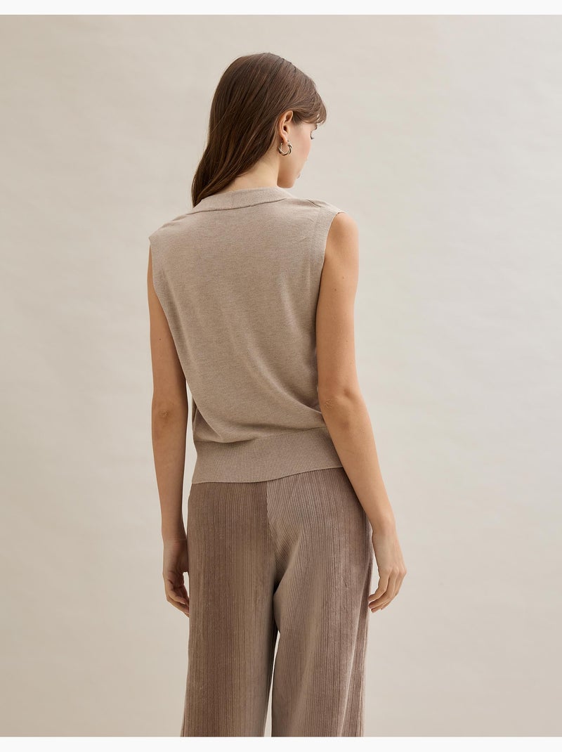 Gilet avec du cachemire, MO Fashion Beige - Kiabi