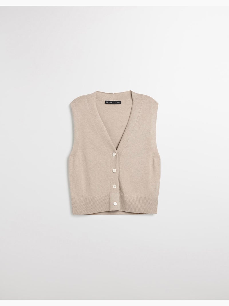 Gilet avec du cachemire, MO Fashion Beige - Kiabi