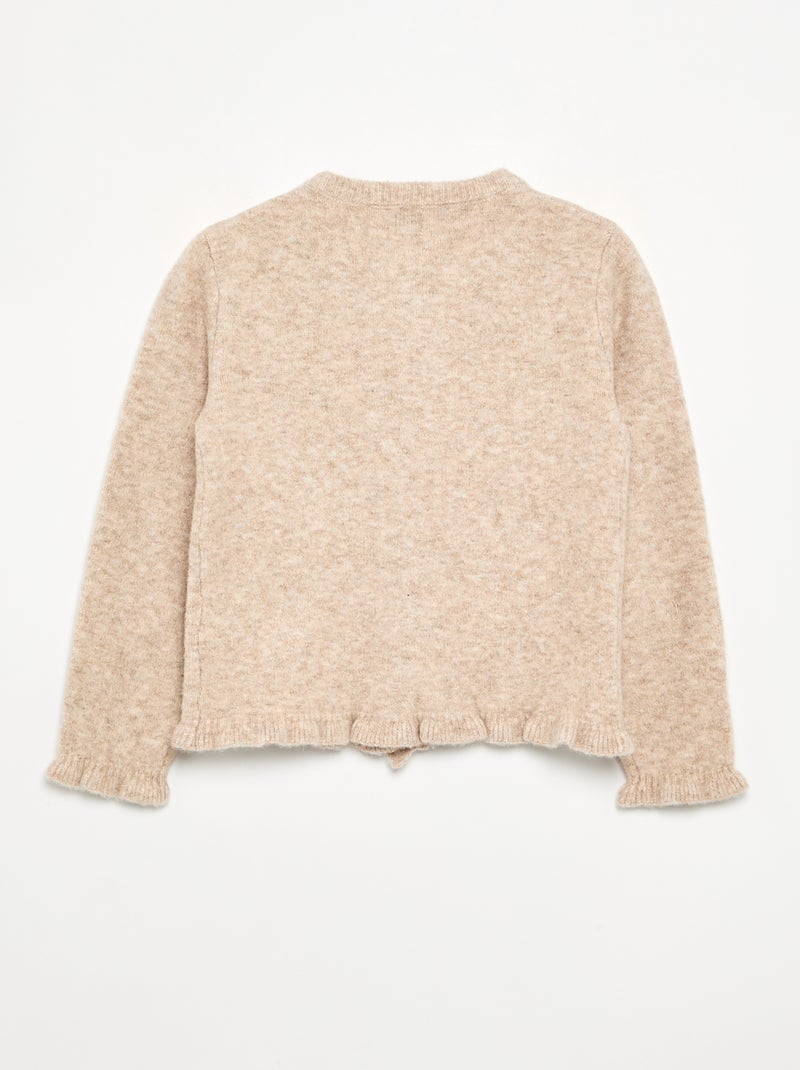 Gilet avec finitions froncées Beige - Kiabi