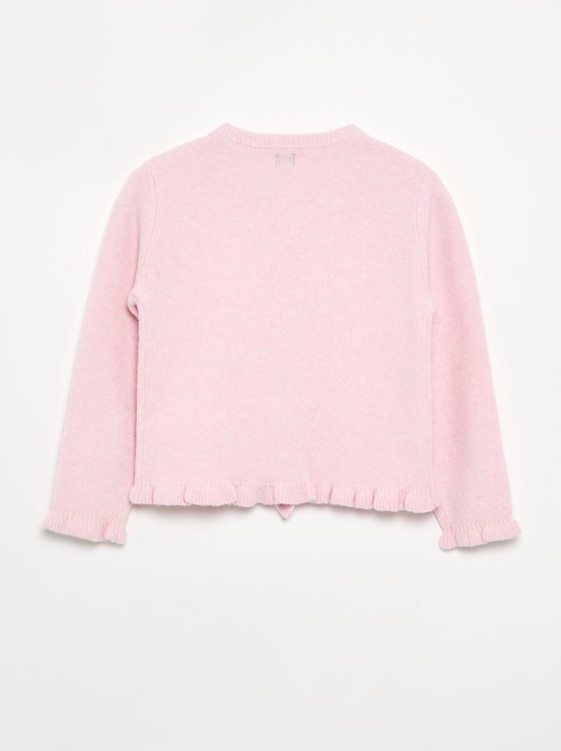 Gilet avec finitions froncées Rose - Kiabi