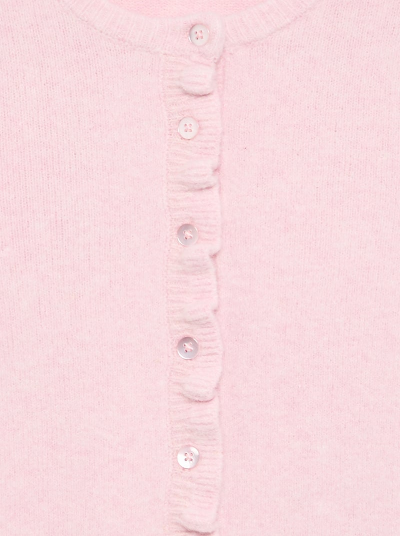 Gilet avec finitions froncées Rose - Kiabi