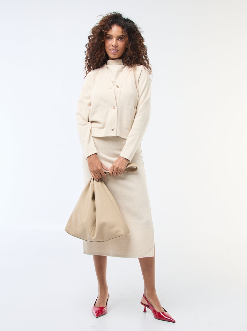 Gilet avec ouverture boutonnée dorée Beige - Kiabi