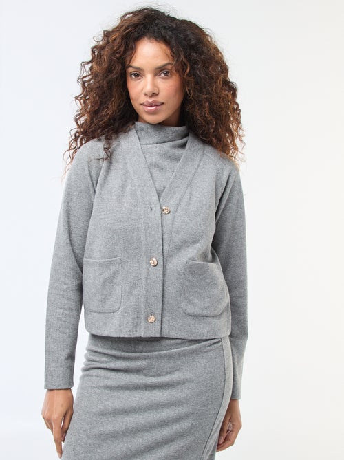 Gilet avec ouverture boutonnée dorée - Kiabi