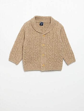 Gilet avec torsades et col châle
