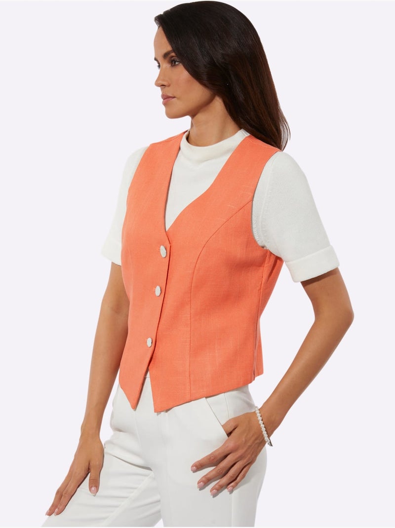 Gilet Avec Viscose - Taille Standard - Helline Orange - Kiabi