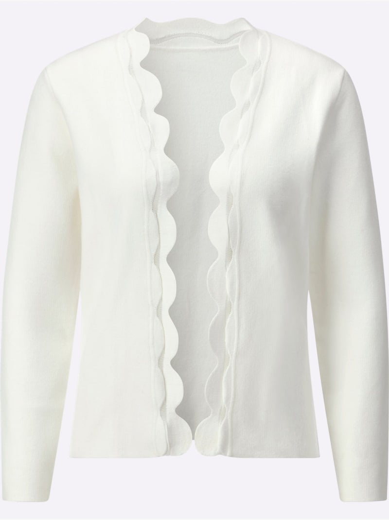Gilet Avec Viscose (ecovero) - Taille Standard - helline Ecru - Kiabi