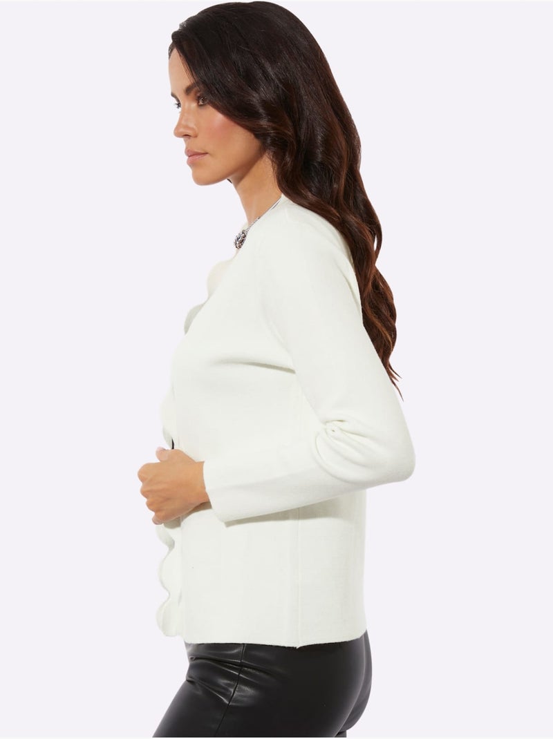 Gilet Avec Viscose (ecovero) - Taille Standard - helline Ecru - Kiabi