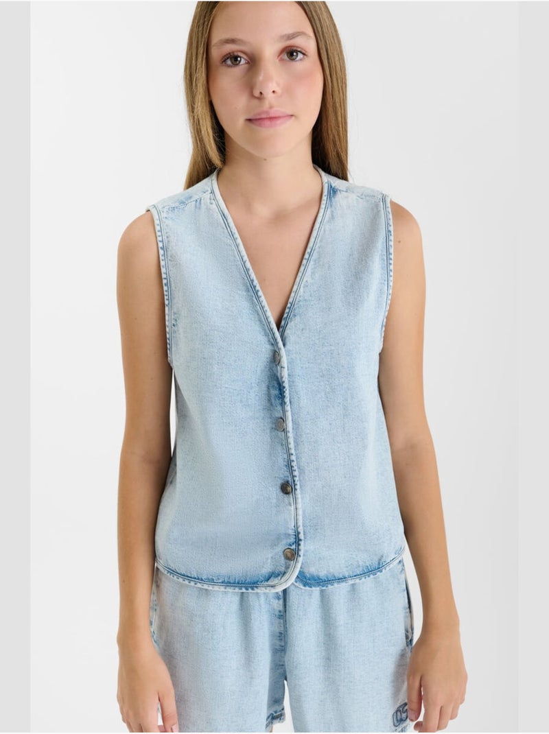 Gilet BANDOL 'Le Temps Des Cerises' Bleu - Kiabi