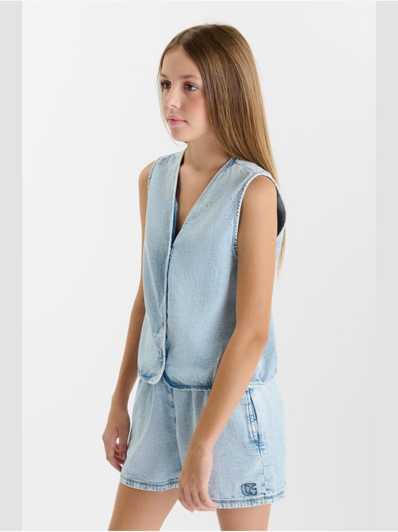 Gilet BANDOL 'Le Temps Des Cerises' Bleu - Kiabi