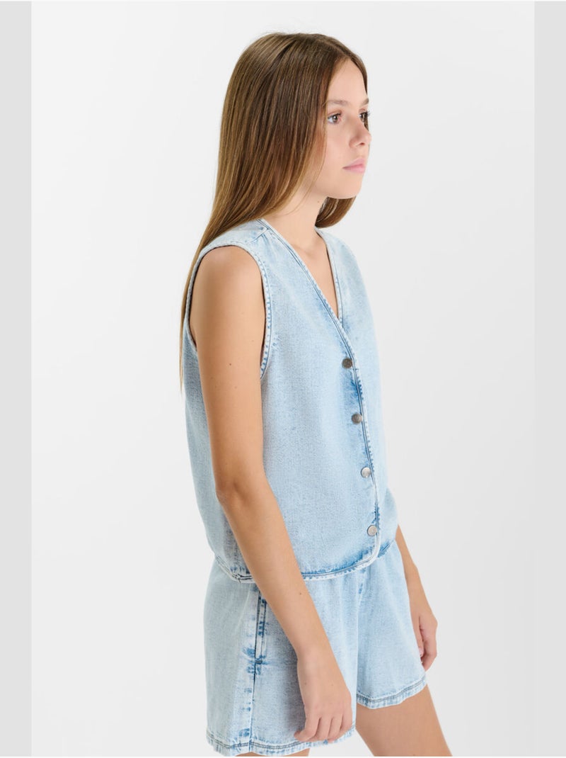 Gilet BANDOL 'Le Temps Des Cerises' Bleu - Kiabi