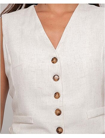 Gilet barman effet lin URSILE