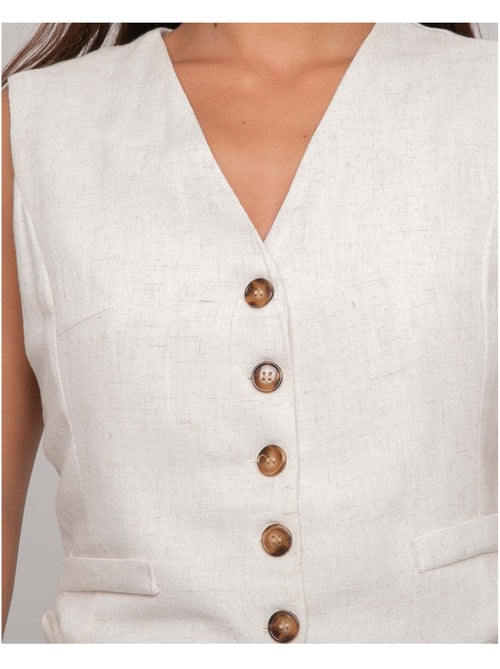 Gilet barman effet lin URSILE - Kiabi