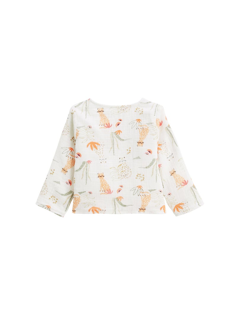 Gilet bébé en gaze de coton Sierra Ecru - Kiabi