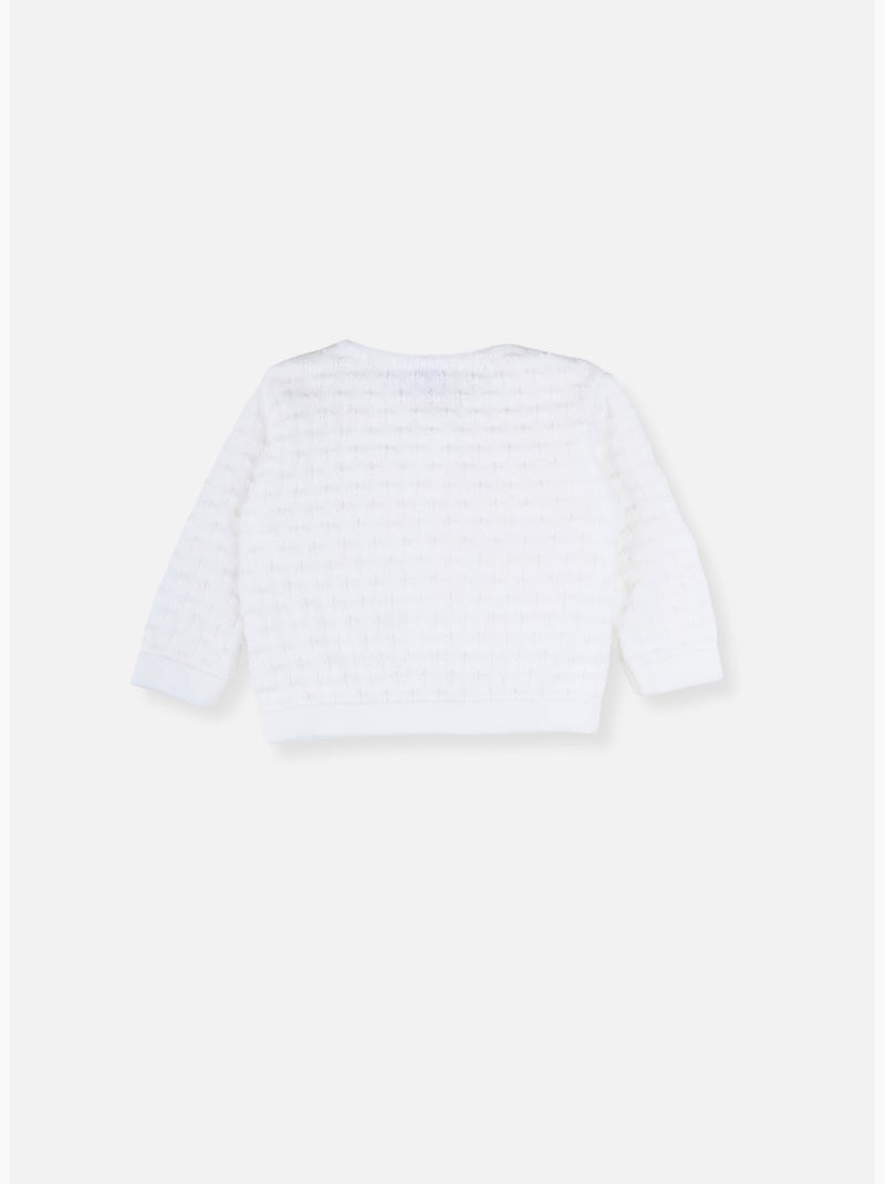 Gilet bébé en maille bubble Blanc - Kiabi