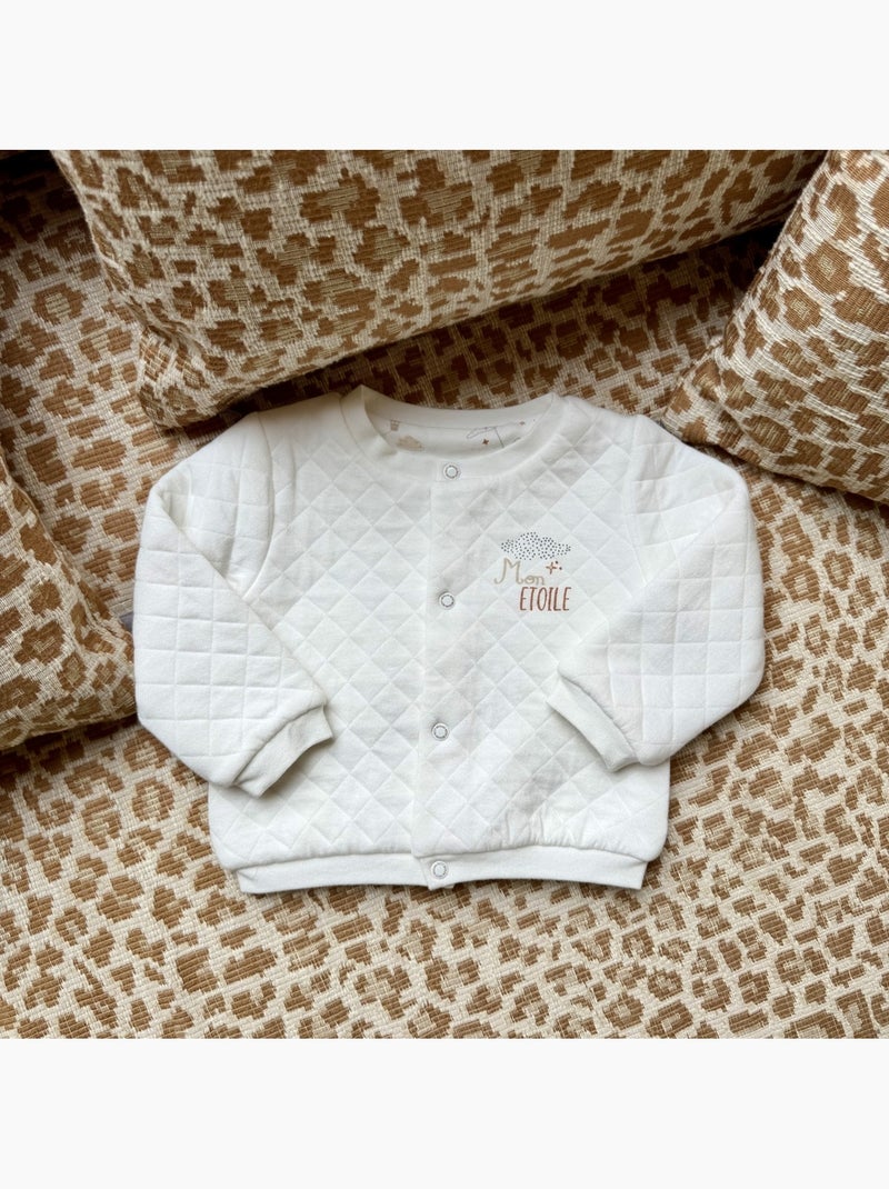Gilet bébé en molleton Eliah Ecru - Kiabi