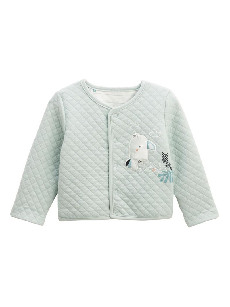 Gilet bébé réversible en coton matelassé Kimi Ecru - Kiabi