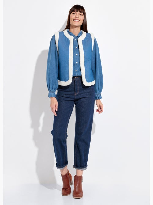 Gilet berger denim façon mouton retourné - afibel - Kiabi Gilet berger denim façon mouton retourné - afibel - Kiabi