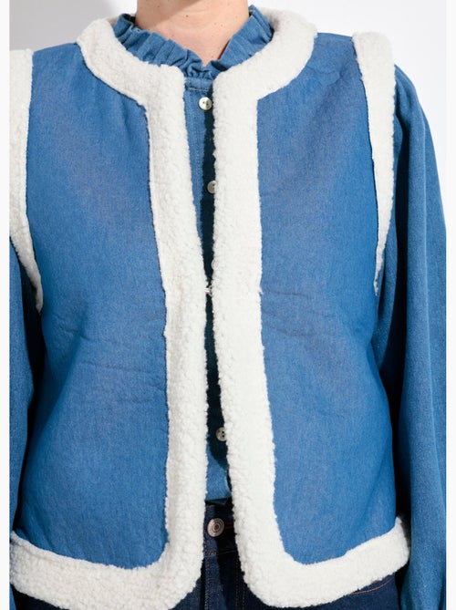 Gilet berger denim façon mouton retourné - afibel - Kiabi Gilet berger denim façon mouton retourné - afibel - Kiabi