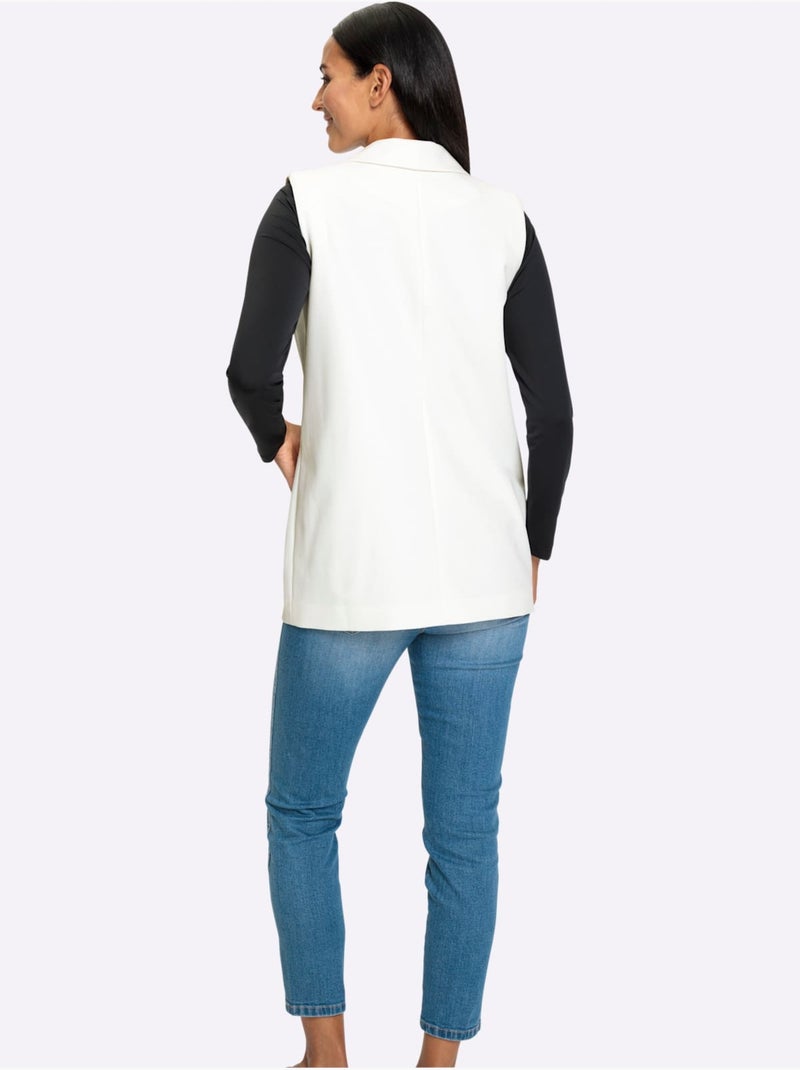 Gilet Blazer Coupe Droite - Taille Standard - Helline Ecru - Kiabi