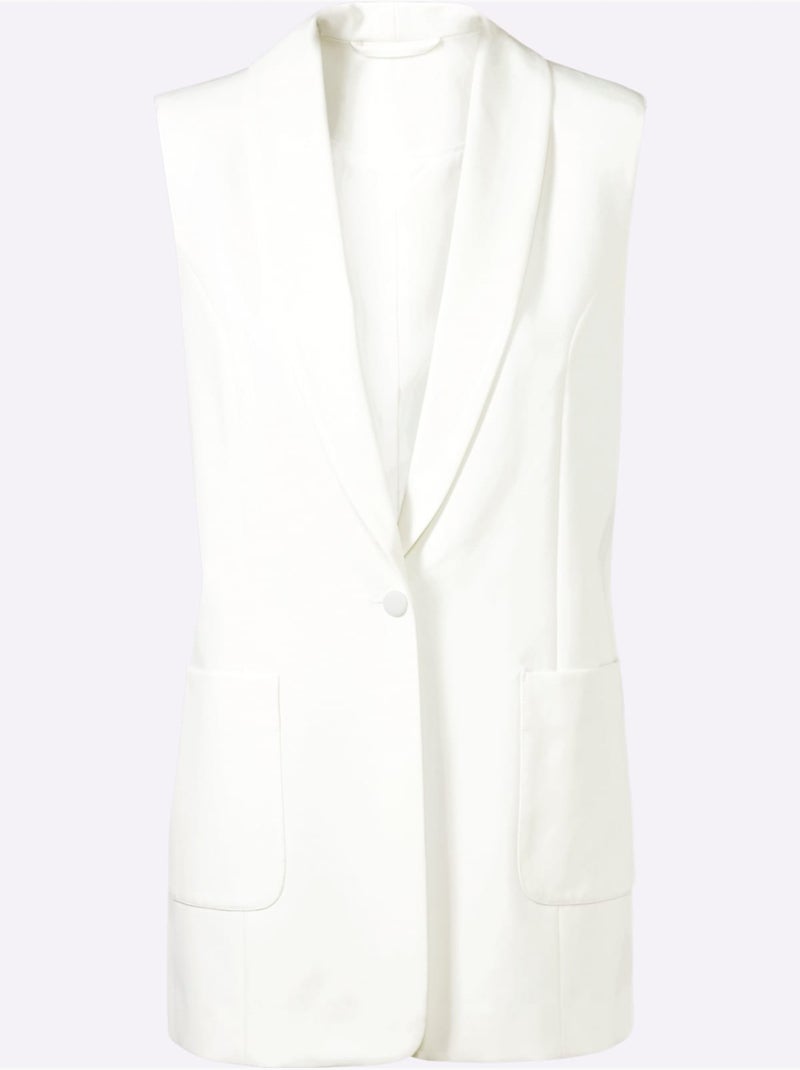 Gilet Blazer Coupe Droite - Taille Standard - Helline Ecru - Kiabi