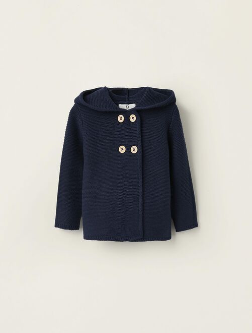 Gilet bleu marine avec capuche pour nouveau-né manches longues FRENCH CONNECTION - Kiabi