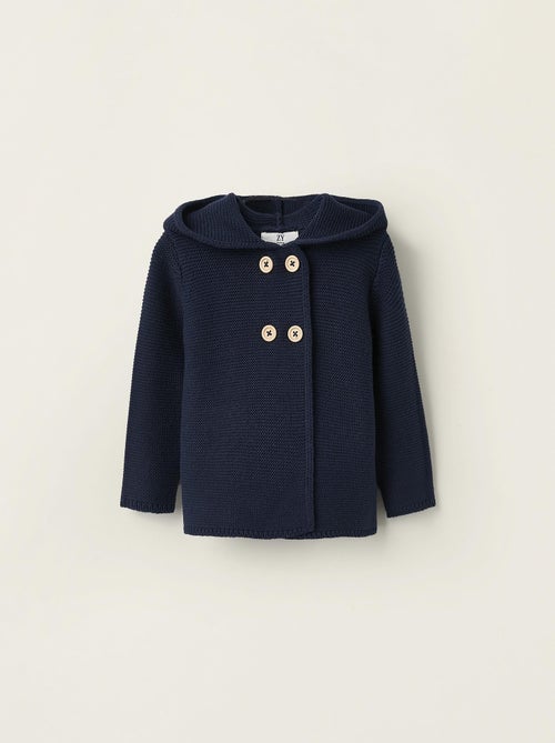 Gilet bleu marine avec capuche pour nouveau-né manches longues FRENCH CONNECTION - Kiabi