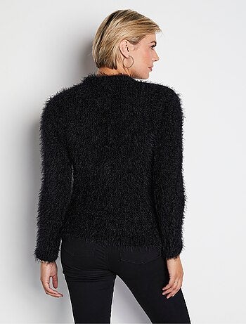 Gilet boléro court maille effet poilu