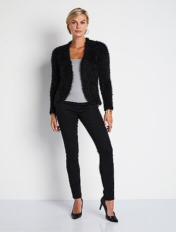 Gilet boléro court maille effet poilu