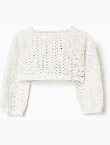 Gilet boléro en maille ajourée
