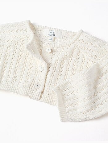 Gilet boléro en maille ajourée