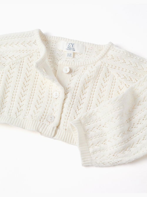 Gilet boléro en maille ajourée - Kiabi