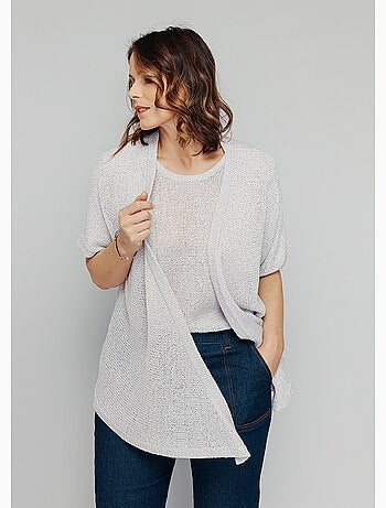 Gilet boléro en maille brillante - Afibel