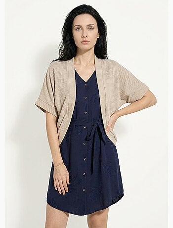 Gilet boléro en maille gaufrée - Afibel