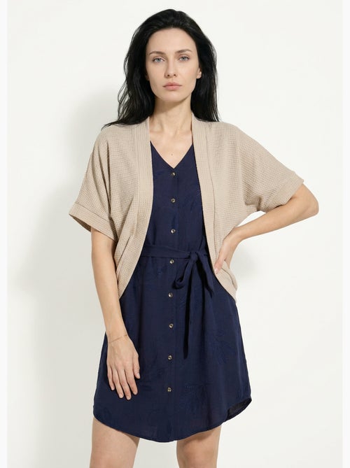 Gilet boléro en maille gaufrée - Afibel - Kiabi