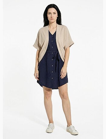 Gilet boléro en maille gaufrée