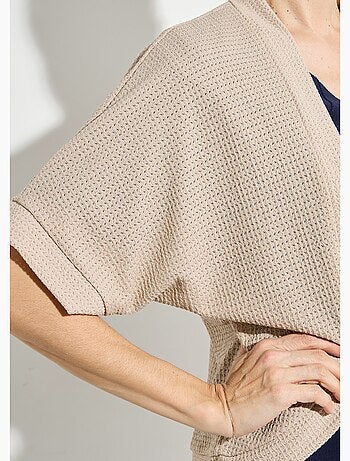 Gilet boléro en maille gaufrée