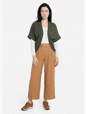 Gilet boléro en maille gaufrée