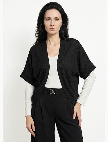 Gilet boléro en maille gaufrée