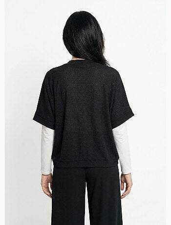 Gilet boléro en maille gaufrée