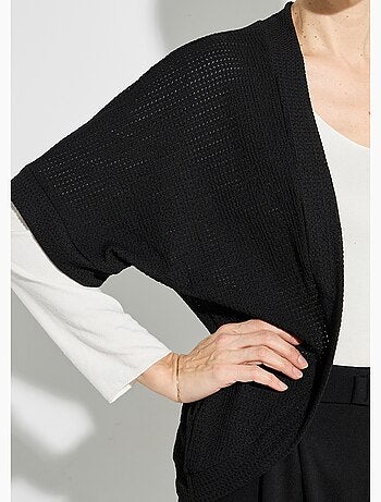 Gilet boléro en maille gaufrée