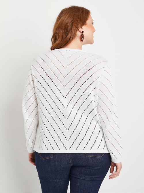 Gilet boléro fin ajouré coton - Afibel - Kiabi