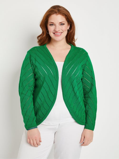 Gilet boléro fin ajouré coton - Afibel - Kiabi