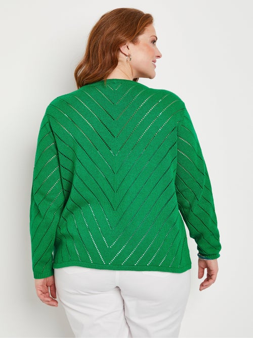 Gilet boléro fin ajouré coton - Afibel - Kiabi