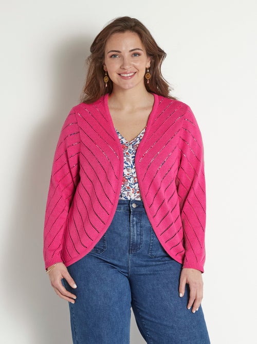Gilet boléro fin ajouré coton - Kiabi