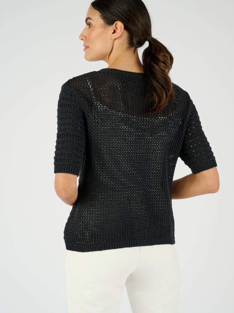 Gilet-boléro jeu de maille - Damart Noir - Kiabi
