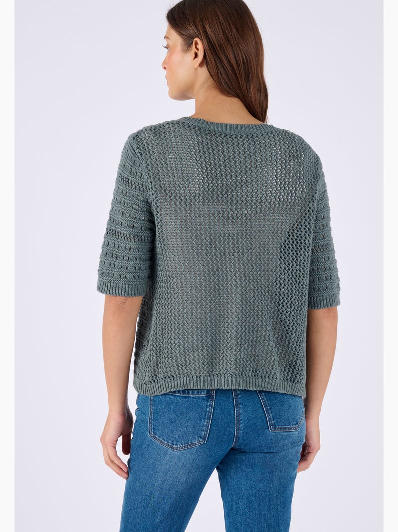 Gilet-boléro jeu de maille - damart Vert - Kiabi