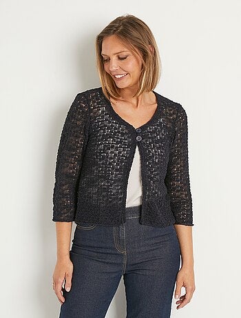 Gilet boléro maille fantaisie