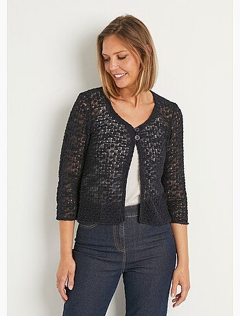 Gilet boléro maille fantaisie