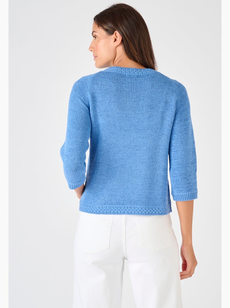 Gilet-boléro maille ruban - Damart Bleu clair - Kiabi